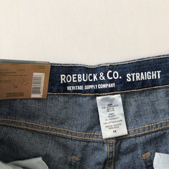 Roebuck & Co. Jeans Boys Straight Leg Denim Pants Size 14 (28x29) 100% Cotton - Picture 7 of 14
